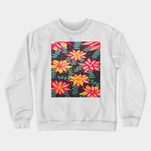 Pink and Yellow Sunshine Flowers Crewneck Sweatshirt